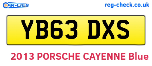 YB63DXS are the vehicle registration plates.