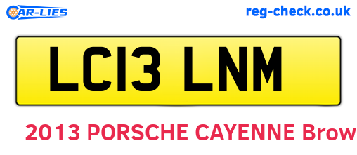 LC13LNM are the vehicle registration plates.