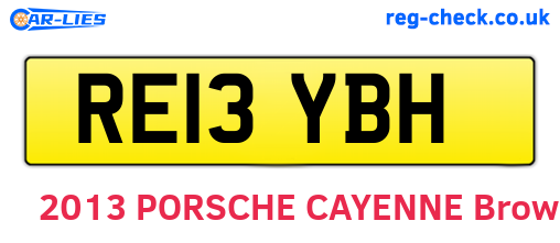 RE13YBH are the vehicle registration plates.