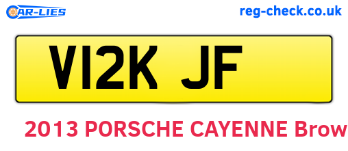 V12KJF are the vehicle registration plates.