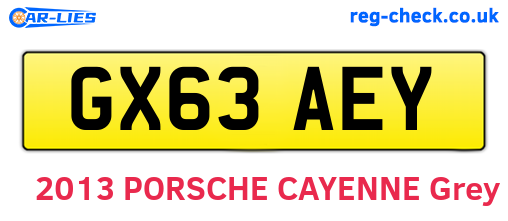 GX63AEY are the vehicle registration plates.