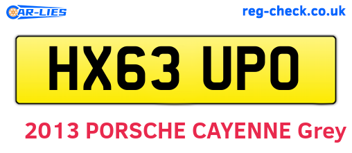 HX63UPO are the vehicle registration plates.