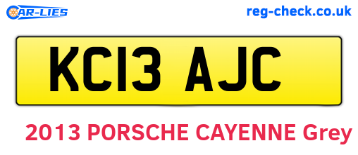 KC13AJC are the vehicle registration plates.