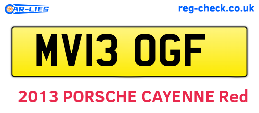 MV13OGF are the vehicle registration plates.