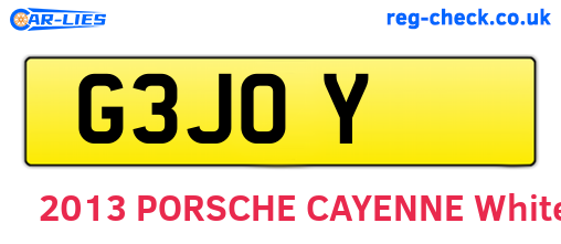 G3JOY are the vehicle registration plates.