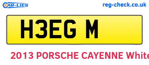 H3EGM are the vehicle registration plates.