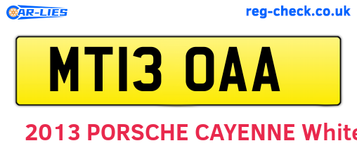 MT13OAA are the vehicle registration plates.