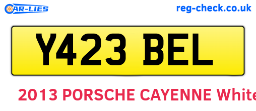 Y423BEL are the vehicle registration plates.