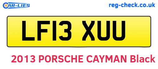 LF13XUU are the vehicle registration plates.