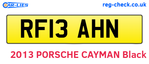 RF13AHN are the vehicle registration plates.
