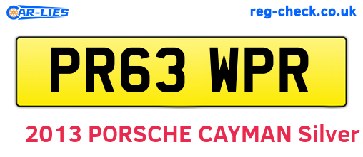 PR63WPR are the vehicle registration plates.