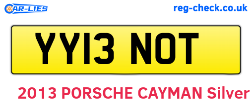 YY13NOT are the vehicle registration plates.