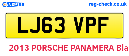 LJ63VPF are the vehicle registration plates.