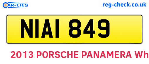 NIA1849 are the vehicle registration plates.
