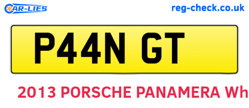 P44NGT are the vehicle registration plates.