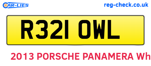R321OWL are the vehicle registration plates.