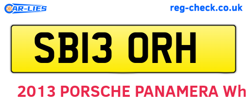 SB13ORH are the vehicle registration plates.