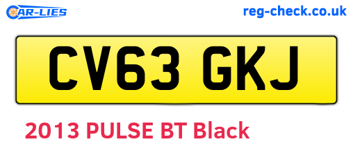 CV63GKJ are the vehicle registration plates.