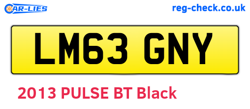 LM63GNY are the vehicle registration plates.
