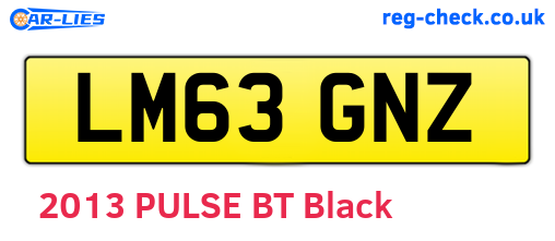 LM63GNZ are the vehicle registration plates.