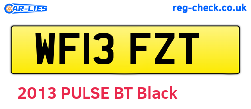WF13FZT are the vehicle registration plates.