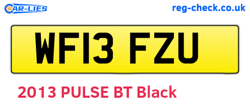 WF13FZU are the vehicle registration plates.