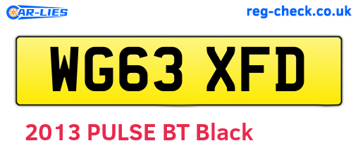 WG63XFD are the vehicle registration plates.