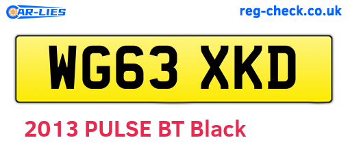 WG63XKD are the vehicle registration plates.