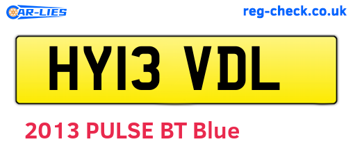 HY13VDL are the vehicle registration plates.