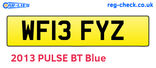 WF13FYZ are the vehicle registration plates.