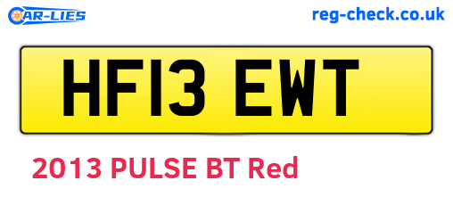 HF13EWT are the vehicle registration plates.