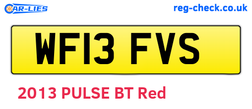 WF13FVS are the vehicle registration plates.