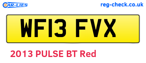 WF13FVX are the vehicle registration plates.