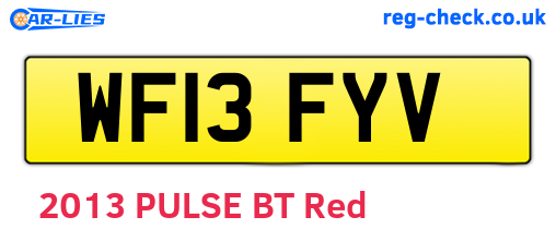 WF13FYV are the vehicle registration plates.