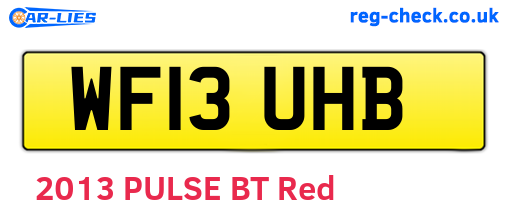 WF13UHB are the vehicle registration plates.