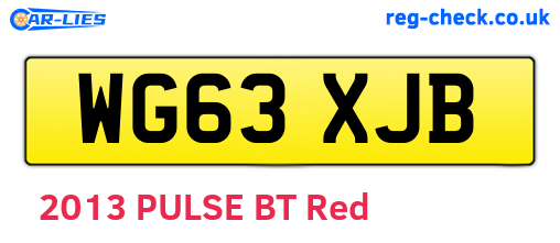 WG63XJB are the vehicle registration plates.