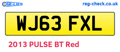 WJ63FXL are the vehicle registration plates.