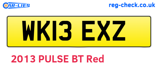 WK13EXZ are the vehicle registration plates.
