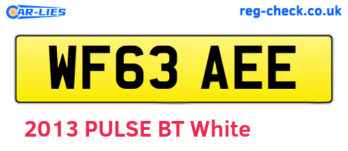WF63AEE are the vehicle registration plates.