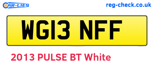WG13NFF are the vehicle registration plates.