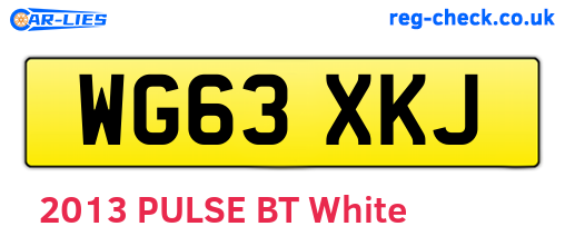 WG63XKJ are the vehicle registration plates.