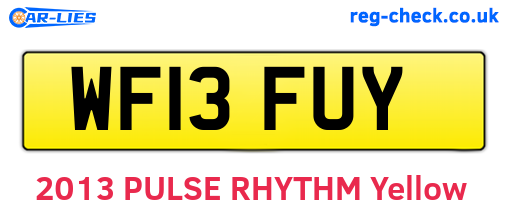 WF13FUY are the vehicle registration plates.