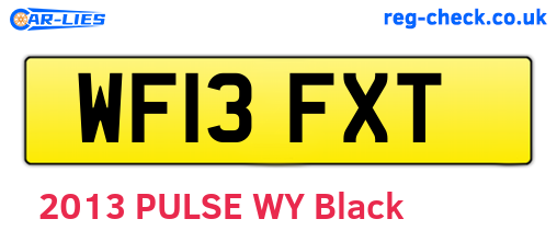 WF13FXT are the vehicle registration plates.