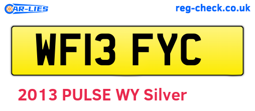 WF13FYC are the vehicle registration plates.