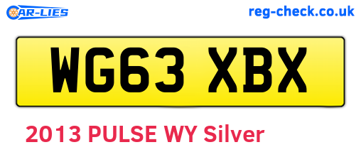 WG63XBX are the vehicle registration plates.