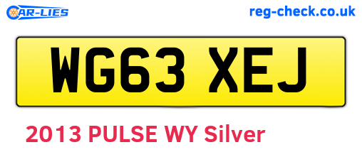 WG63XEJ are the vehicle registration plates.