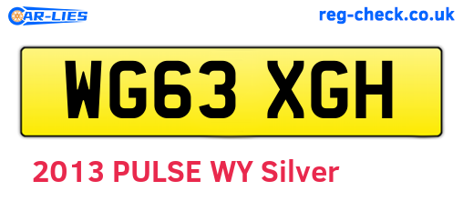 WG63XGH are the vehicle registration plates.