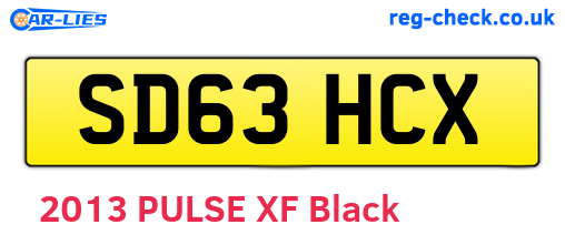SD63HCX are the vehicle registration plates.