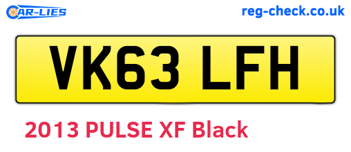 VK63LFH are the vehicle registration plates.