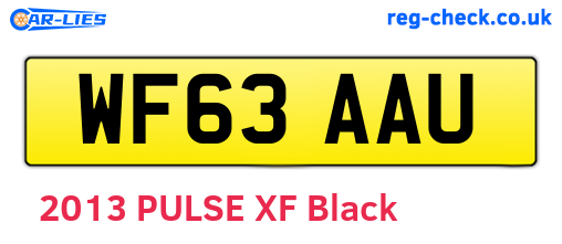 WF63AAU are the vehicle registration plates.